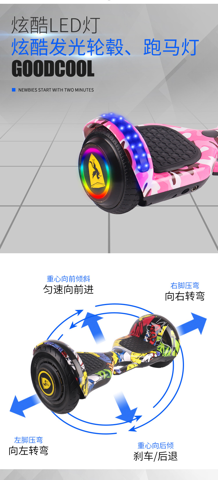 Daifa Smart balance Scooter, two-wheel thinking body-sensing mobility scooter, two-wheel mini electric scooter, electric balance scooter pic 8