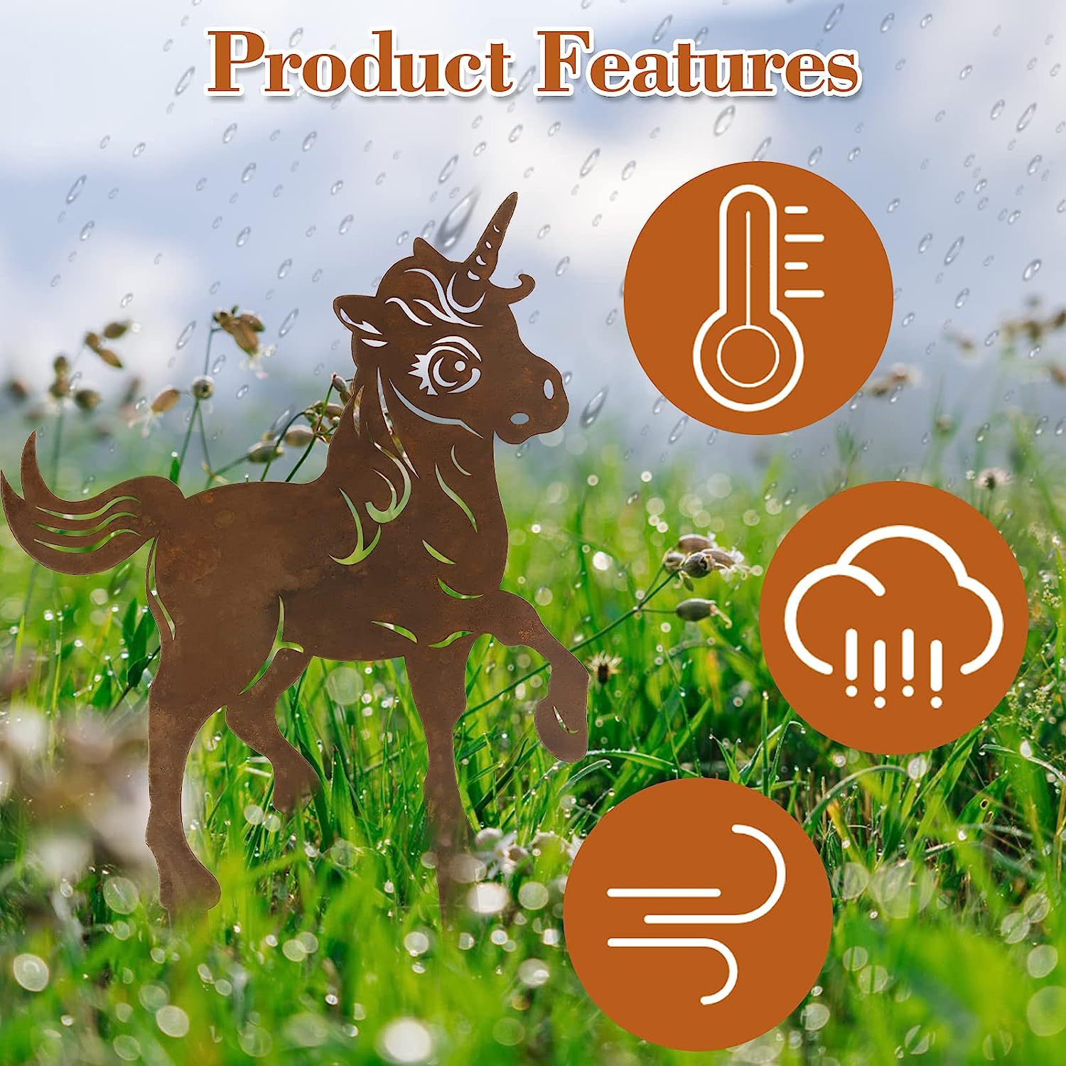 跨境生锈的独角兽小狗剪影圣诞装饰铁艺花园剪影金属庭院工艺品详情11