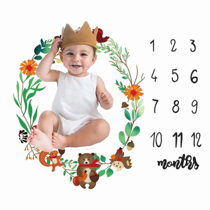 Baby milestone month photography background cloth, baby creative digital photography blanket background cloth, photography props pic 3