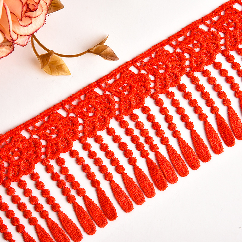 Colorful sequined cotton thread pure cotton water-soluble lace flower cutout diy lace ethnic minority clothing pic 5