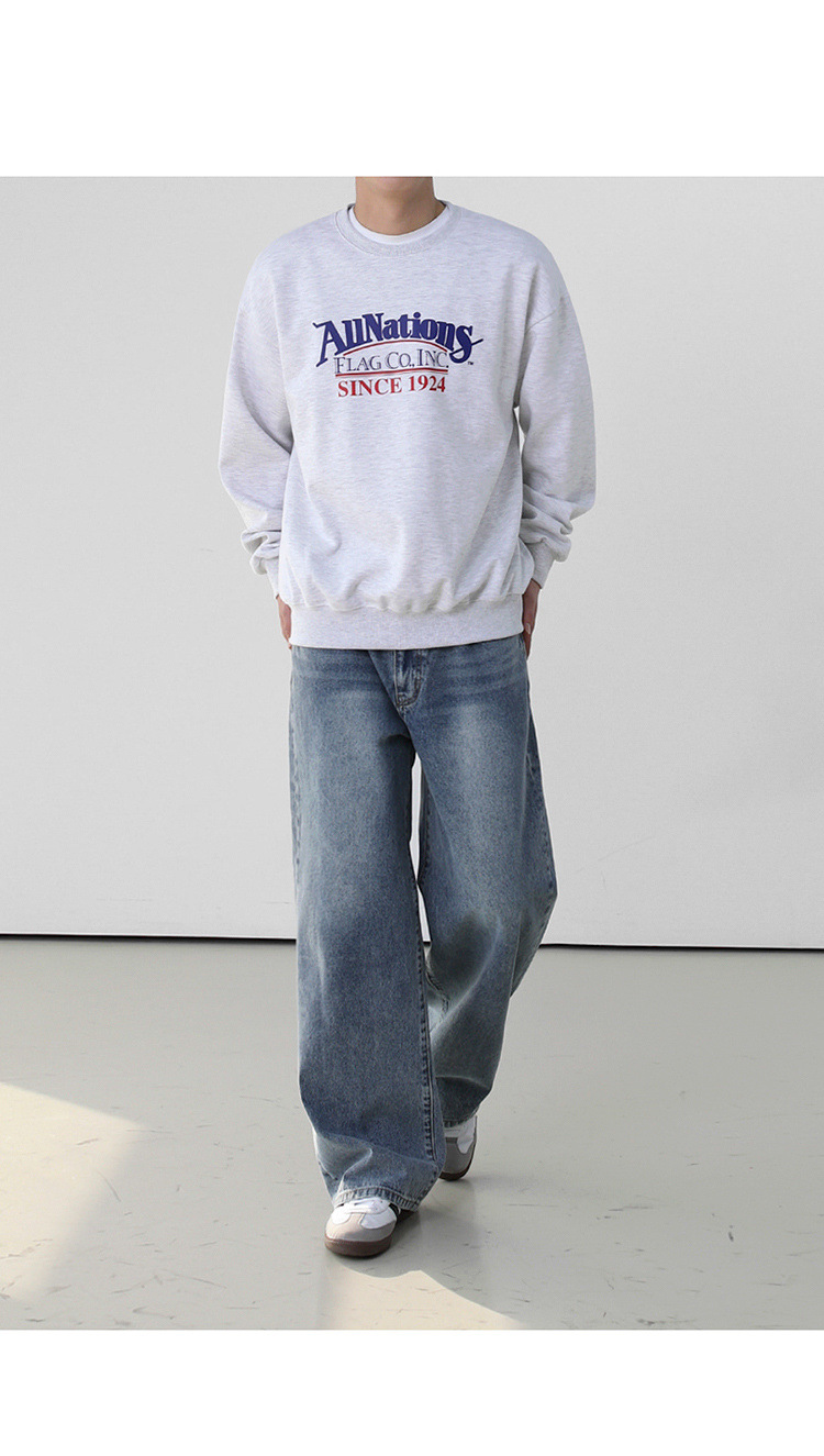 BJ复古水洗牛仔裤男士夏季薄款宽松长裤子韩版潮流阔腿直筒裤详情12