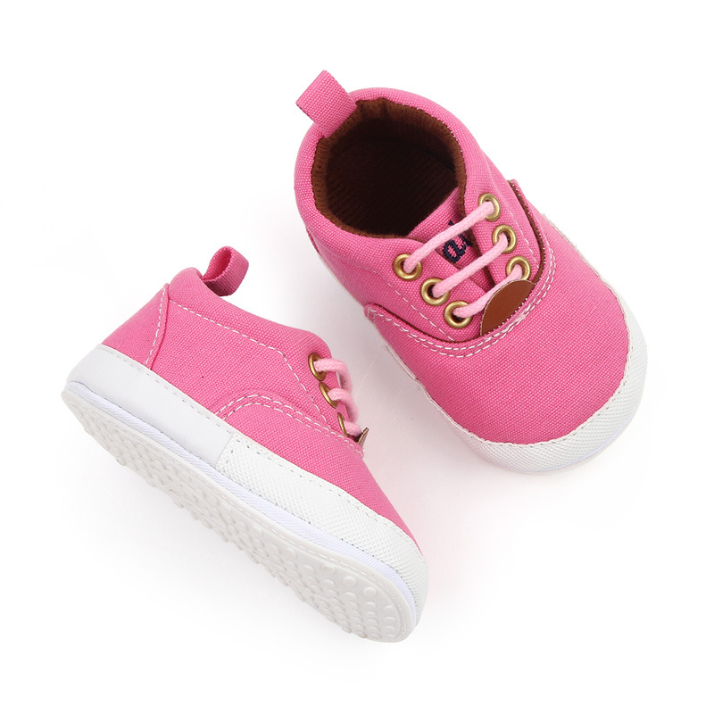 Spring and Autumn Soft rubber-soled multi-color canvas shoes, lace-up baby shoes, 0-1 year old infant casual shoes, walking shoes 2759 pic 21
