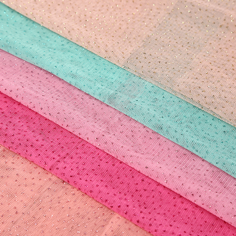 Gold-embossed mesh yarn with stars scattered all over the sky, gold-leafed glitter fabric, powder-sprinkled mesh and sequined yarn pic 3