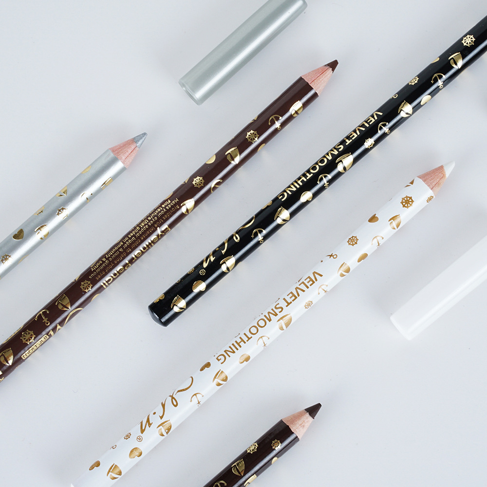 Meno matte, natural, easy to color, long-lasting waterproof, 13.5cm multi-color wooden hard head eyeliner, pencil + pen holder pic 10