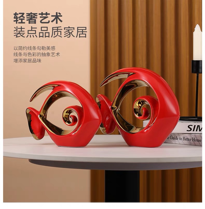 Creative light luxury fish-themed ceramic decorative items, soft furnishings, TV cabinets, bookcases, entrance hall, home, housewarming gifts pic 7
