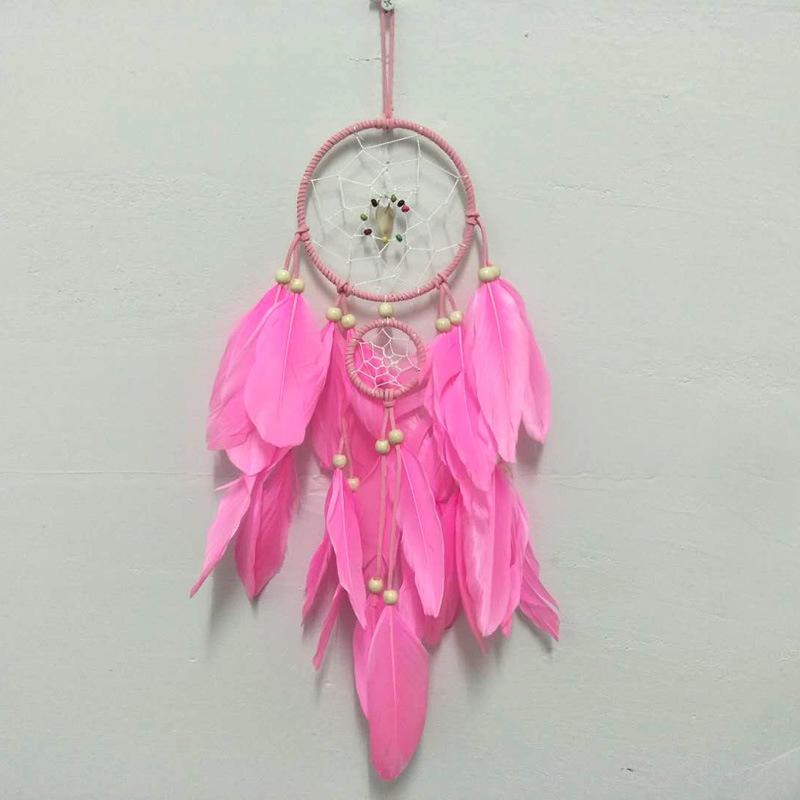 Factory wholesale pink double-disc dreamcatcher nets, home decoration dreamcatcher net pendants, creative wind chimes, dreamcatcher nets pic 8