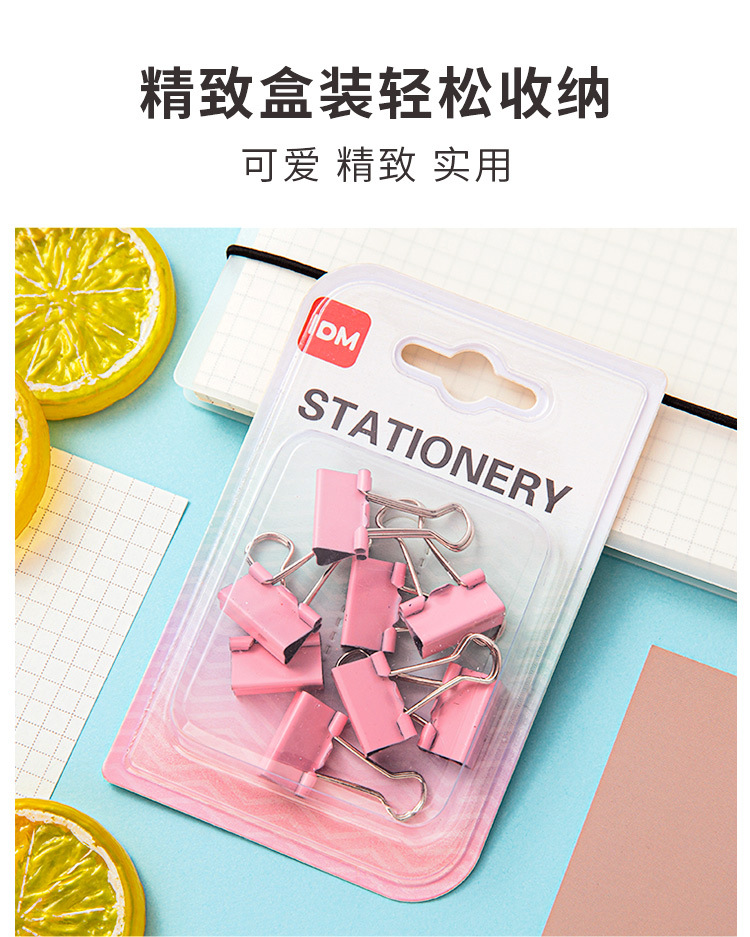 Factory-customized 19mm long-tail clip for office storage, wholesale macaron-colored effortless ticket holders, stationery pic 7
