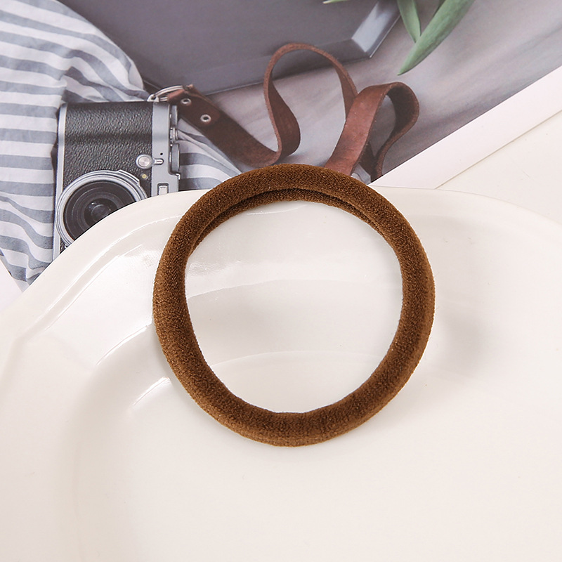 Wholesale of large colored towel loops, seamless adult rubber bands, high-elasticity ponytail tie, hair bands, headwear and hair ties pic 31