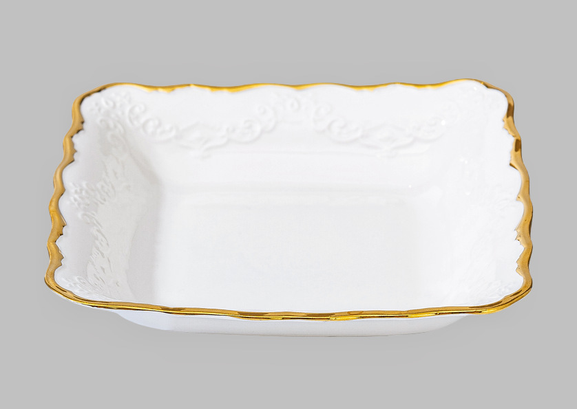 Wholesale of light luxury ceramic tableware sets, high-end gold-plated plates with gold edges pic 5