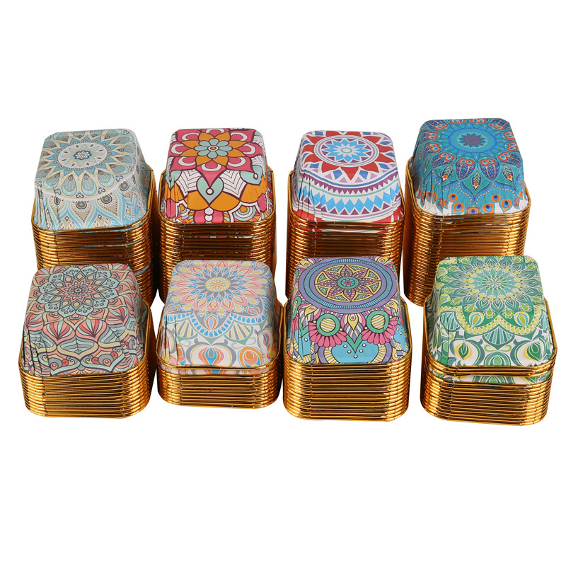 波西米亚风正方形蛋糕纸杯新款特色单面金正方形蛋糕纸杯蛋糕杯6.详情2