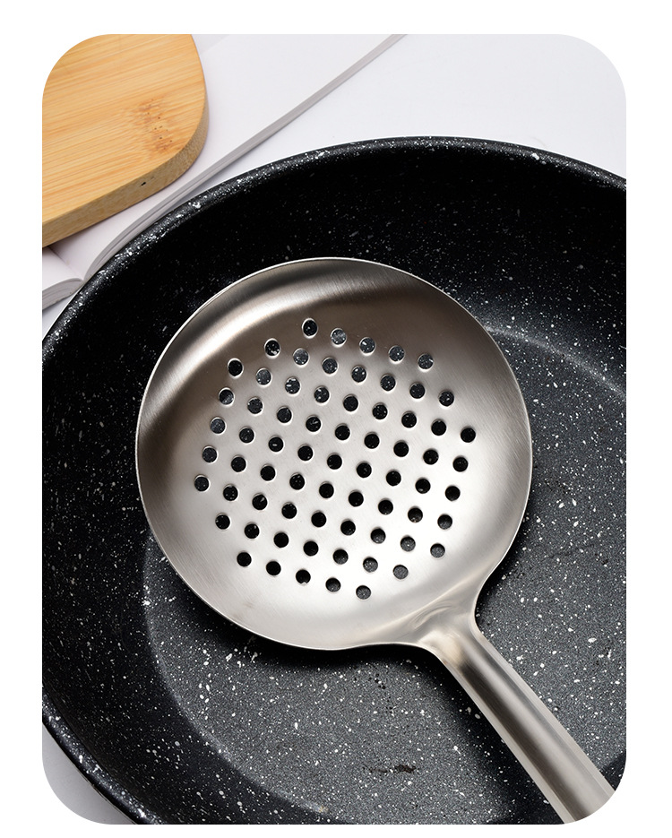 不锈钢锅铲套装防烫木柄炒菜铲子家用汤勺漏勺厨房用品厂家直销详情6