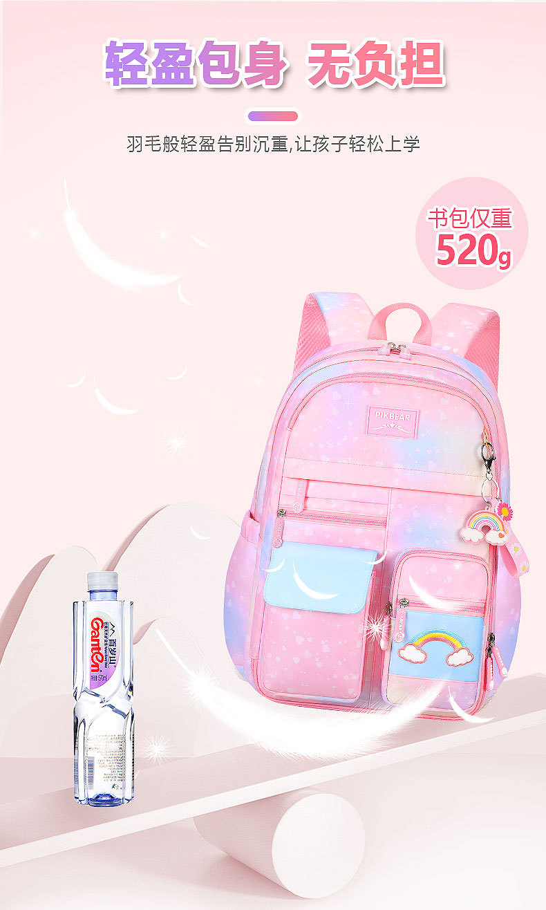 Wholesale of lightweight backpacks for boys and girls in the first grade, cute backpacks for girls, children and primary school students pic 7