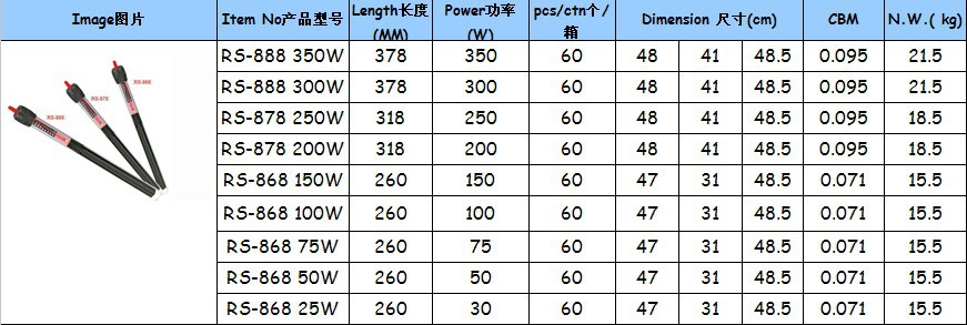 Supply Risheng pure titanium electric heating rods, fish pond heating tubes, aquarium heating equipment pic 6