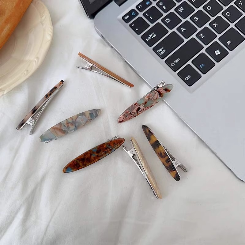 韩国醋酸一字发夹高级感简约复古前额刘海夹碎发卡头饰侧边鸭嘴夹详情3