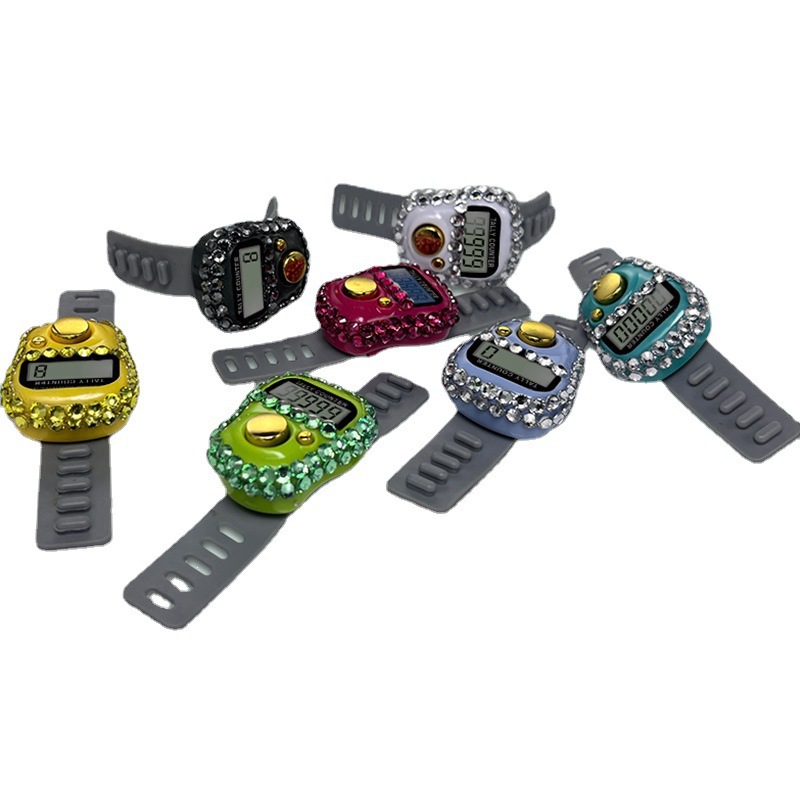 The diamond-encrusted ring counter is a push-button counting 1011 hand compass electronic counter. Press the counter pic 5