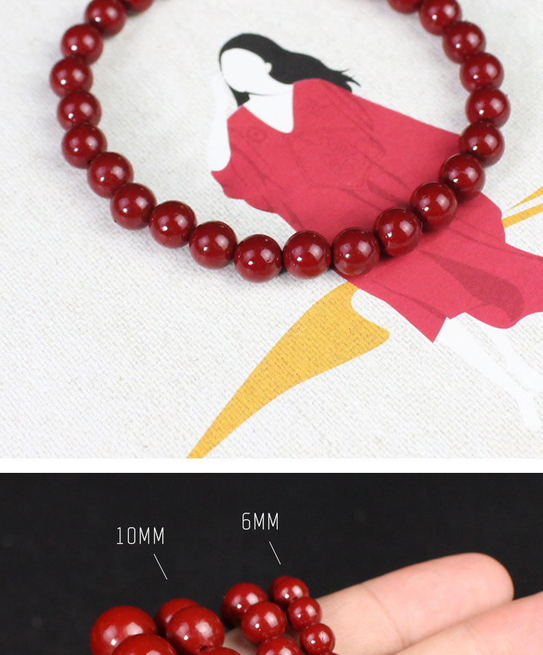 厂家批发朱砂手串紫金砂帝王红砂紫沙男女情侣手链饰品母亲节生日详情6