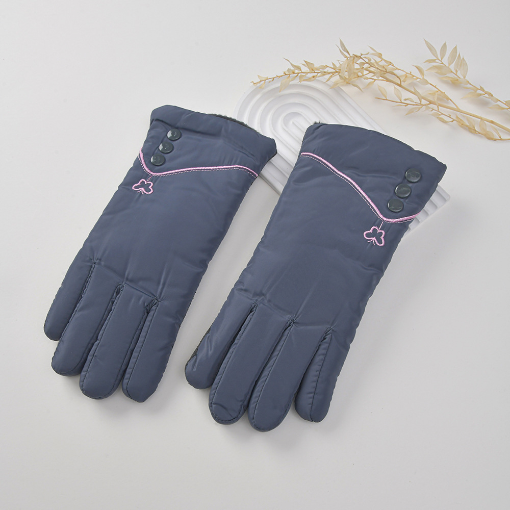 手套女冬季加厚款防滑不倒绒双色保暖骑行手套滑雪防寒成人手套详情5