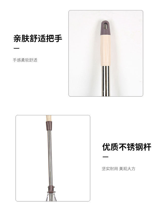Sponge mop 27cm double roller water squeezing no hand washing, absorbent rubber cotton telescopic stainless steel rod factory direct sales 051-27 pic 9