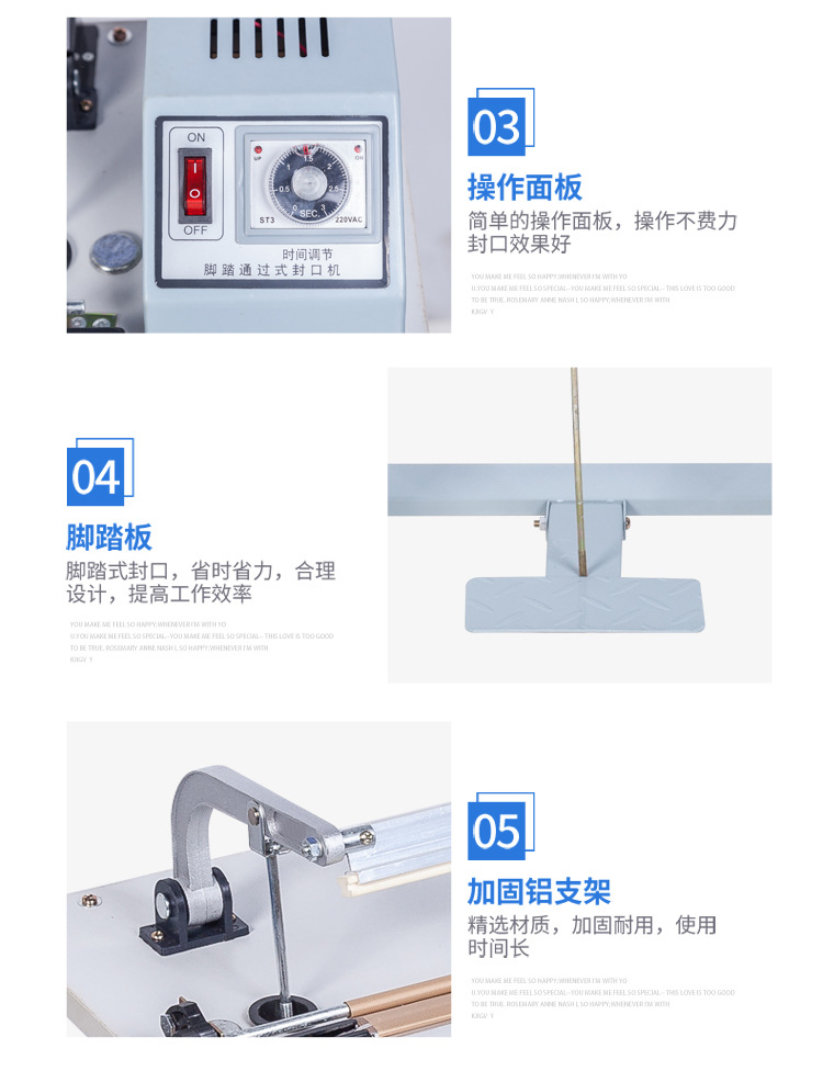 Zhongyong SF-400 through-foot pedal sealing machine, plastic bag and aluminum foil bag sealing machine, plastic film sealing and cutting machine pic 13