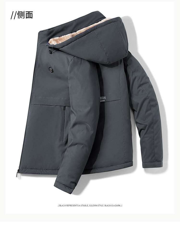Winter cotton-padded clothes for men: thickened cotton-padded jackets with added fleece, warm sheepskin coat, and large-sized workwear cotton-padded jackets for middle-aged men pic 28