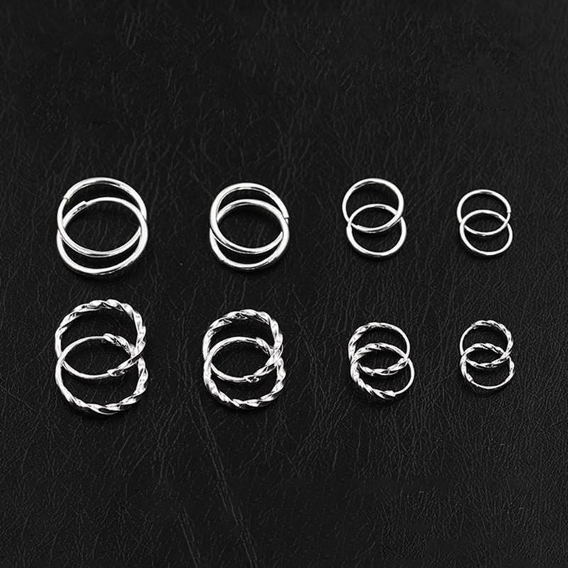 s999复古迷你纯银耳环气质简约设计小耳圈百搭高级感养耳洞耳骨环详情10
