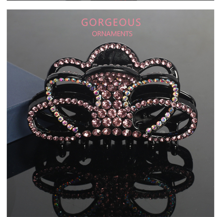 Korean version wholesale hair clips for women, large back of the head, water diamond hair bun, headwear, hair accessories, hair clips, hair bun, large volume device pic 8