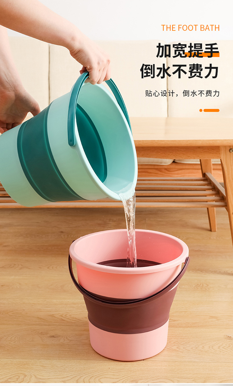 折叠水桶户外手提钓鱼桶大号车载旅行洗车桶家用便携加厚塑料桶01070详情8