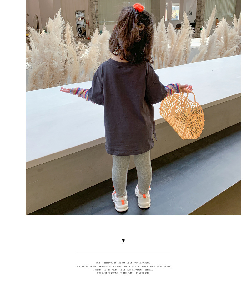 Two new autumn long-sleeved T-shirts for girls in 2024, trendy autumn base shirts for children pic 26