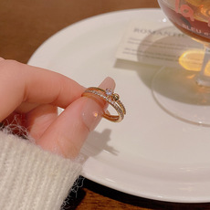 小清新弹力绳花朵戒指女新款百搭小众个性食指环春季新款套装首饰详情3