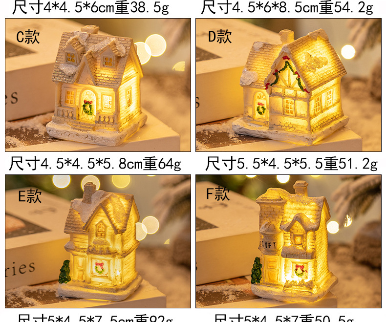 Christmas decorations, Christmas resin small houses, LED illuminated houses, Christmas micro-landscape ornaments, Christmas gifts pic 4