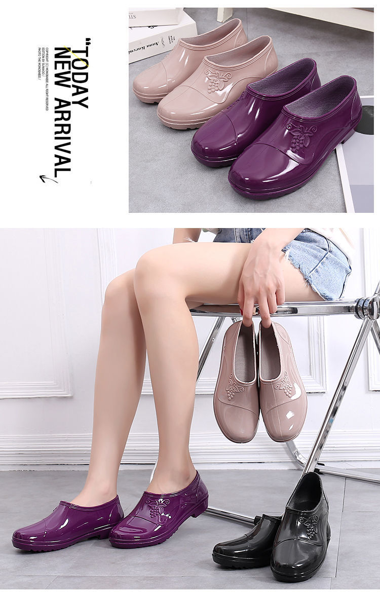 一件代发新款雨水鞋女四季时尚低帮厨房防滑中加厚加棉绒雪地靴详情19