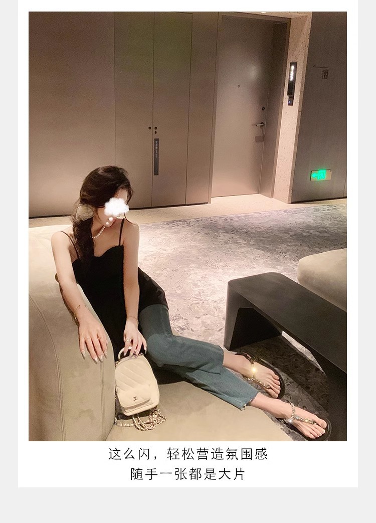 葡萄妈闪闪水钻~罗马风平底绳结百搭夹趾外穿人字拖凉鞋女夏季款详情21