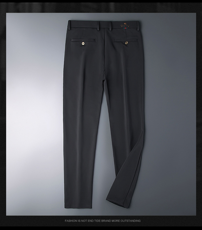 High-end business casual pants for men 2022 autumn and winter, thickened long pants, youth straight, elastic, wrinkle-free and drape dress pants pic 23