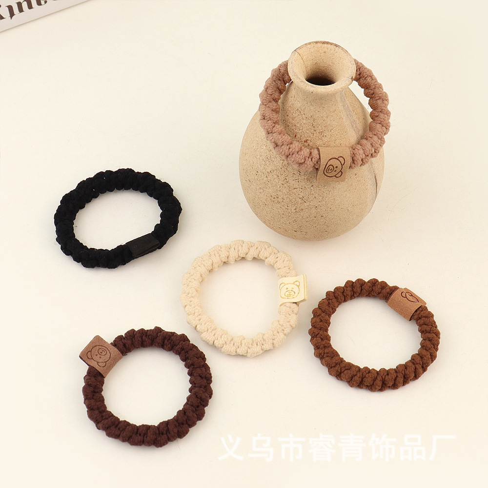 韩版简约百搭发圈高弹力编制发绳高马尾发绳厂家批发详情4