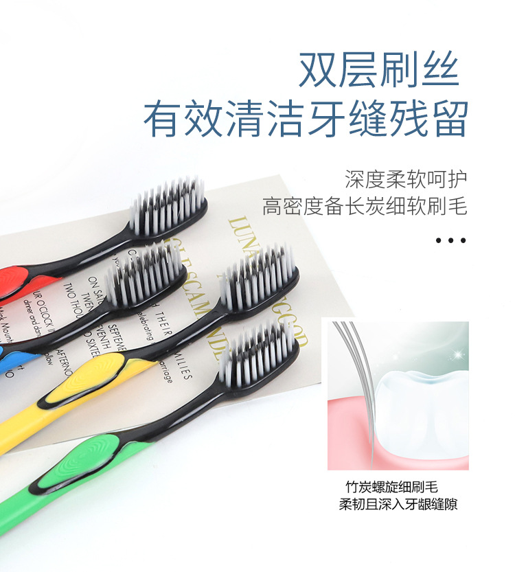 Korean Little Doctor toothbrush, bamboo charcoal soft bristles, adult single suction card, independent packaging, 2-yuan store gift, factory wholesale pic 4