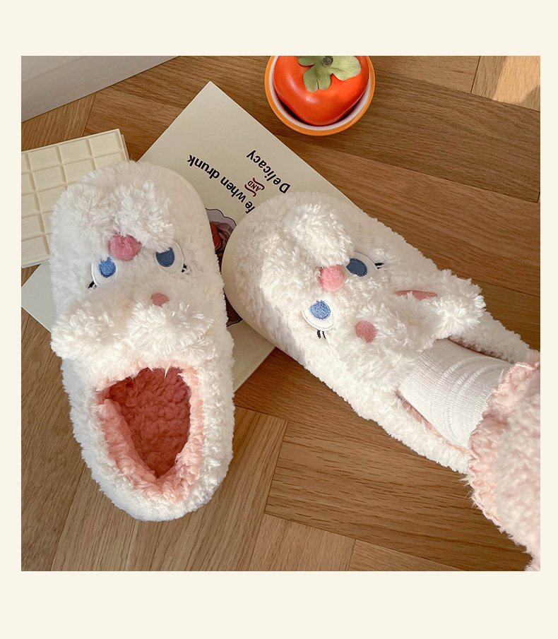 棉拖鞋女孩冬季可爱兔子棉拖居家室内保暖防滑包跟踩屎感棉拖女冬详情11