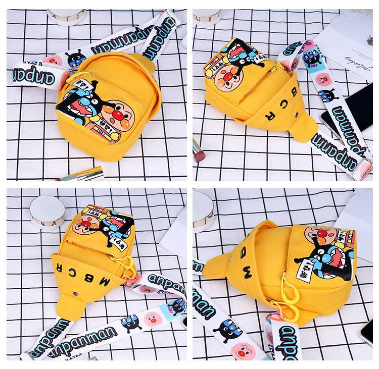 2021 new stylish ins casual Korean-style waist bag, crossbody bag, chest bag, cartoon cute crossbody canvas small bag pic 7
