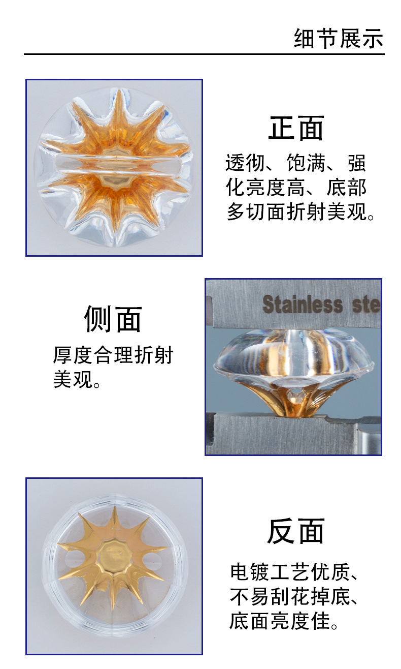 厂家批发纽扣透明衬衫扣子烫金色时尚儿童毛衣雪纺衫开衫配件辅料详情5
