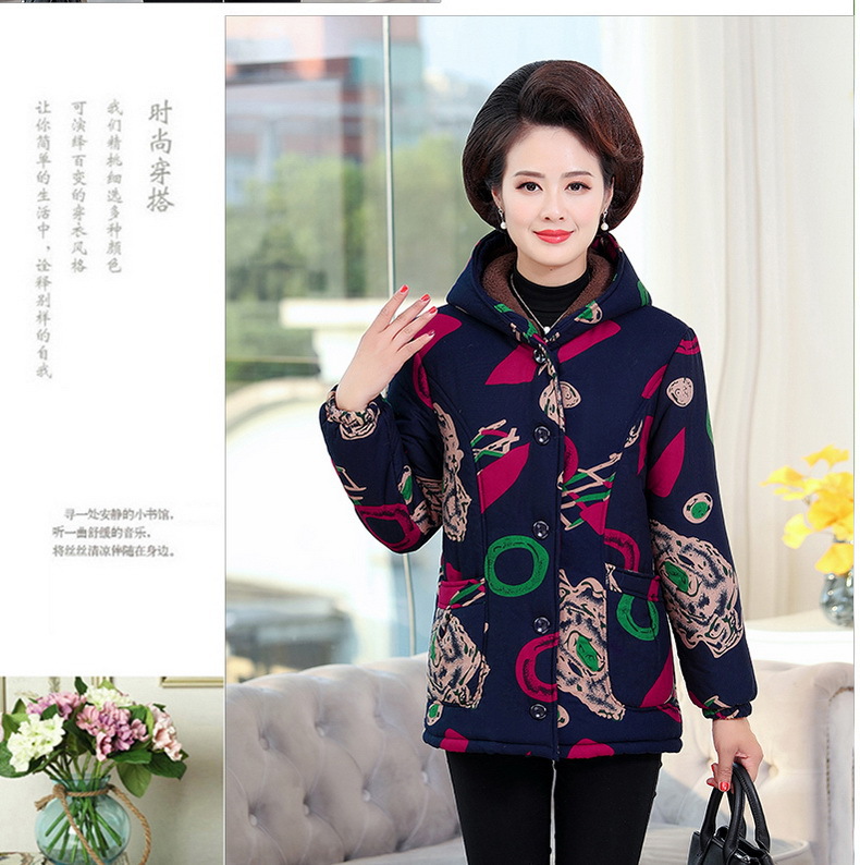 中老年女装冬装加绒加厚奶奶装短款棉衣50-70岁大码妈妈棉外套详情14