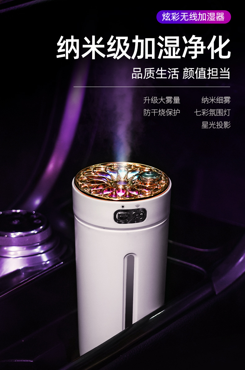 无线空气加湿器车载家用静音卧室净可充电小型桌面喷雾净化香薰机详情2