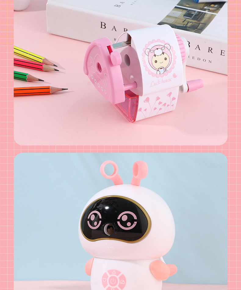 Creative stationery little house, hand-cranked pencil sharpener, cute cartoon pencil sharpener, student supplies, manual rotating pencil sharpener pic 9