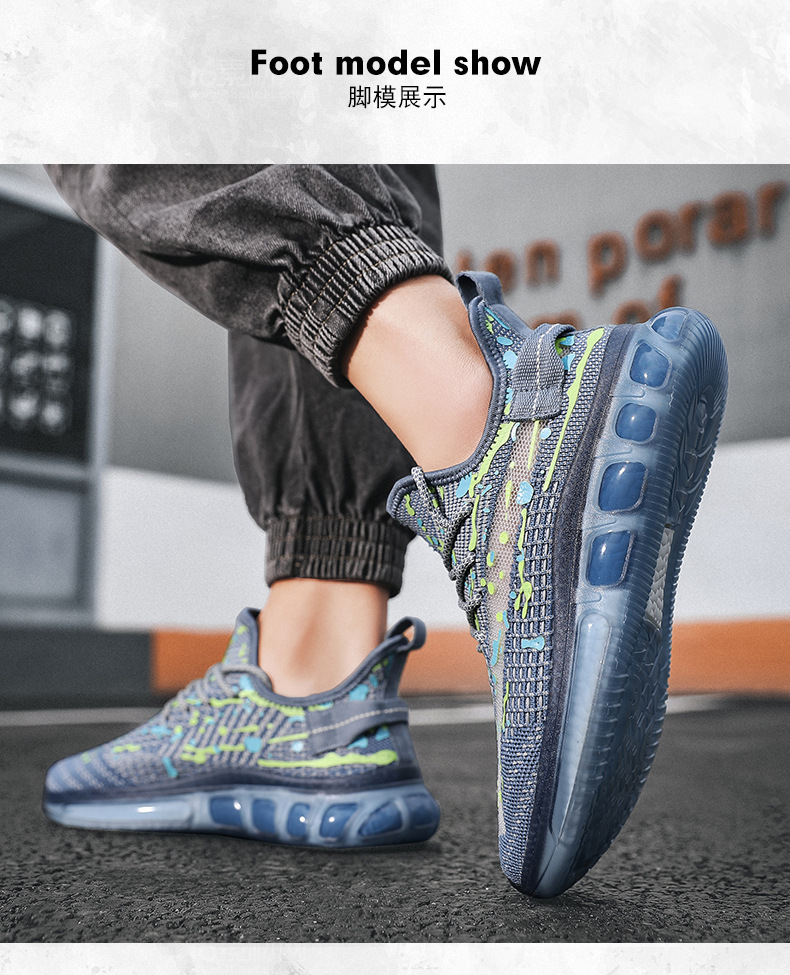 爆米花椰子鞋飞织布透气运动鞋春夏季休闲旅游男鞋时尚潮流跑步鞋详情11