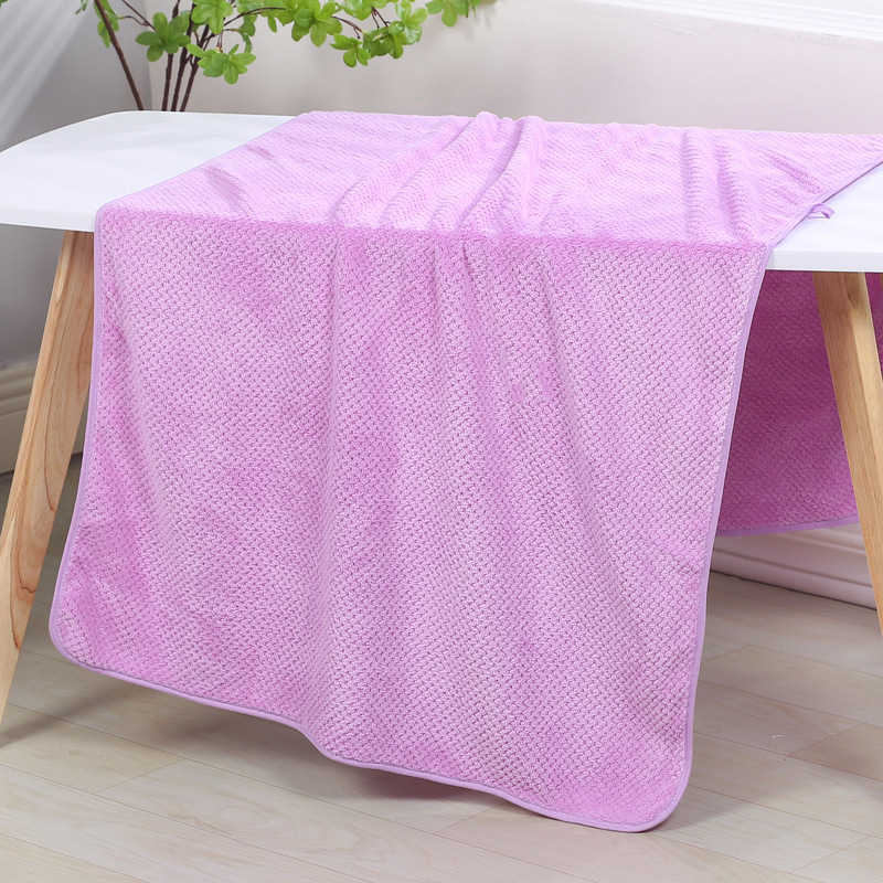 [LOVELY HOME] plain piña plaid high density coral fleece toalla de baño para adultos plain plus toalla de baño engrosada toalla de baño combinada pic 17
