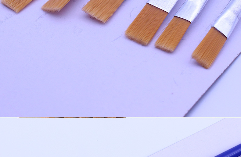 厂家直销 塑料杆577-6A扁头尼龙毛油画笔 水粉水彩油画笔详情10