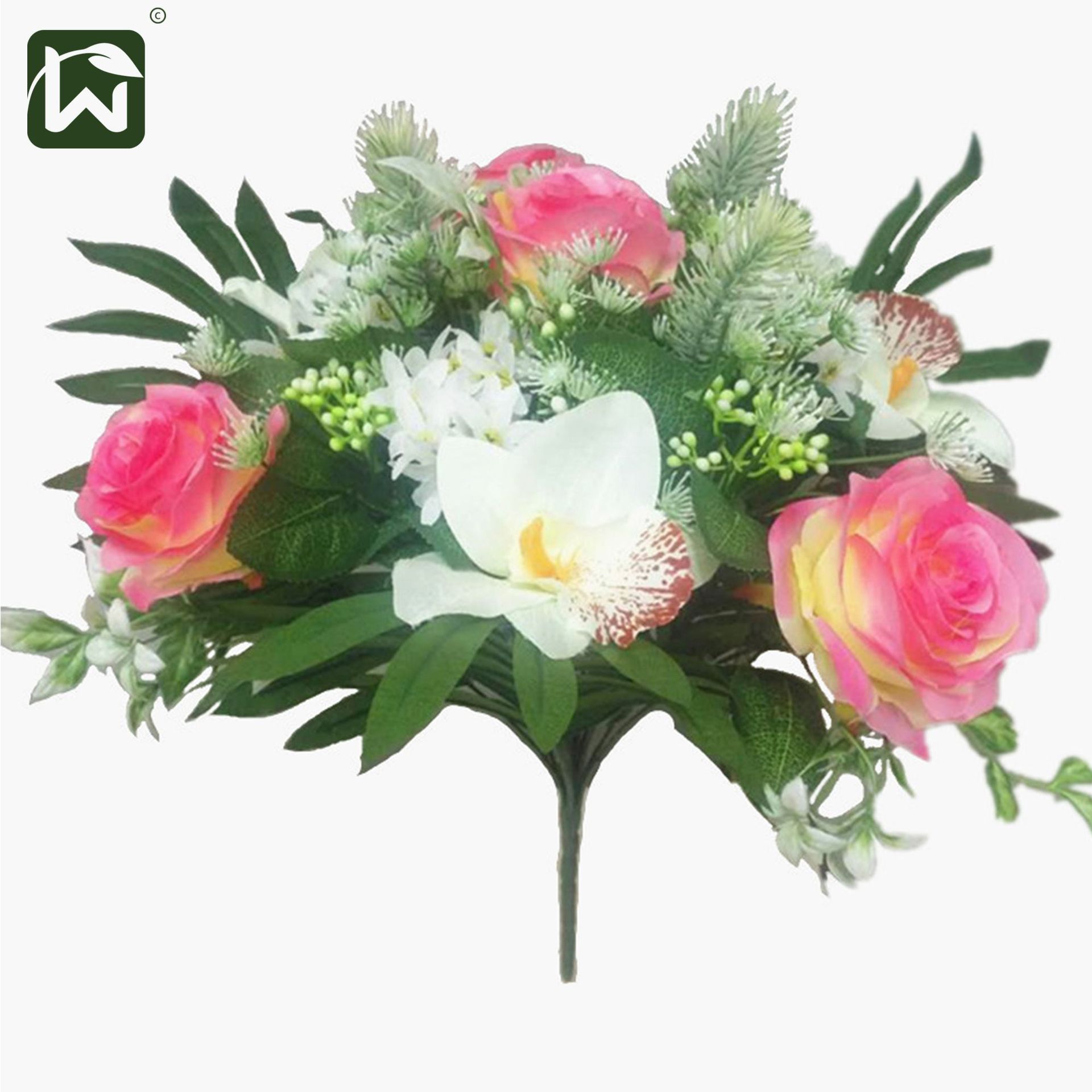 High-end light luxury artificial flower bouquet, bride holding rose artificial flowers, hotel home living room classical photography decoration pic 2