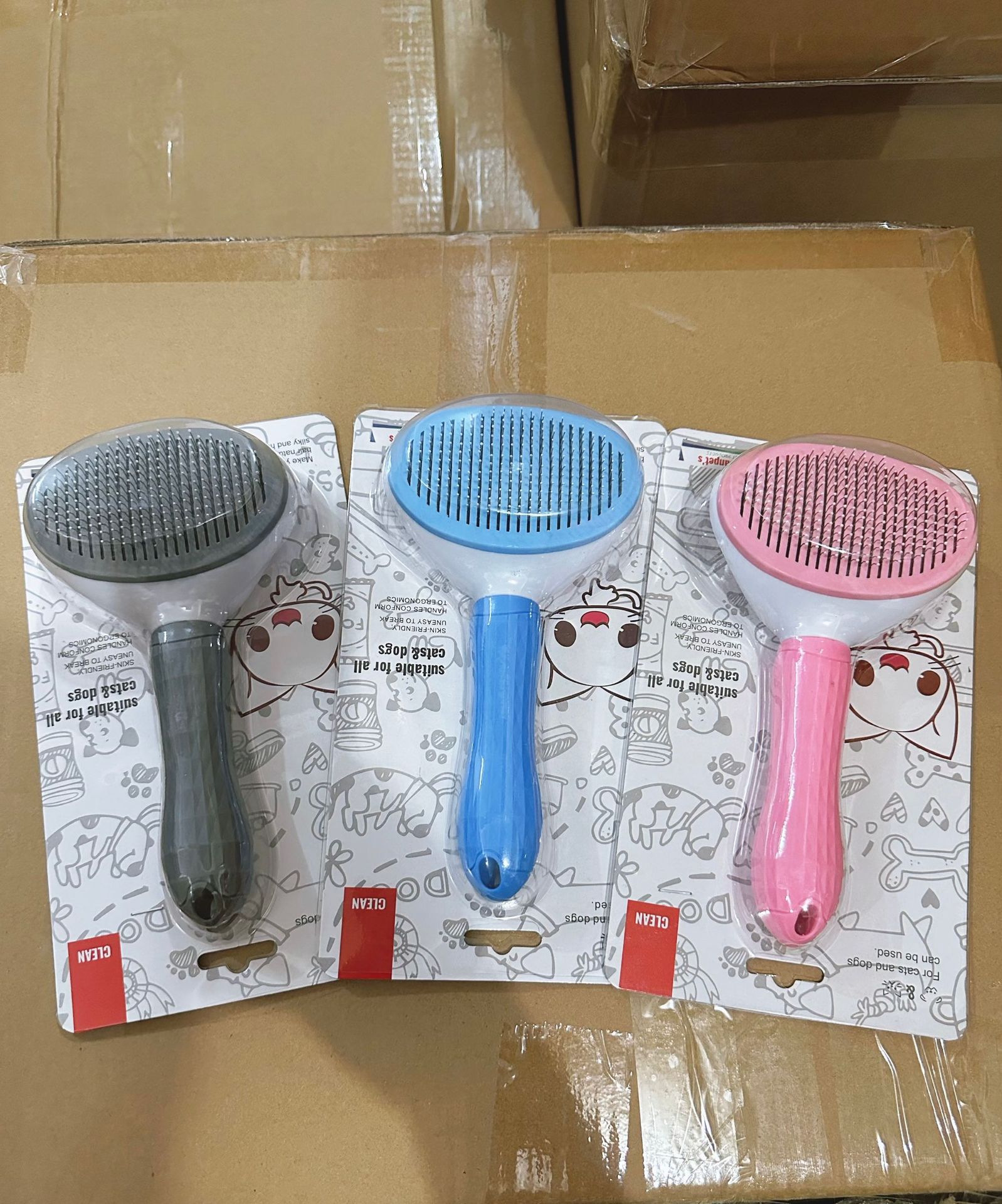 Pet cat combs, cleaning floating hair, dog needle combs, self-cleaning combs, hair removal combs, one-click hair removal combs, pet supplies combs for cats and dogs pic 1