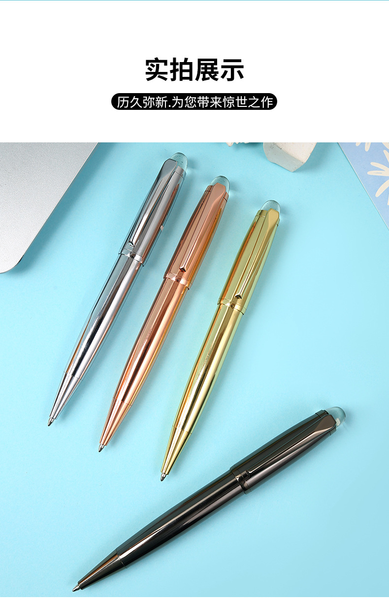 Metal pen, crystal tip ballpoint pen, electroplated colored metal ballpoint pen, office pen pic 11