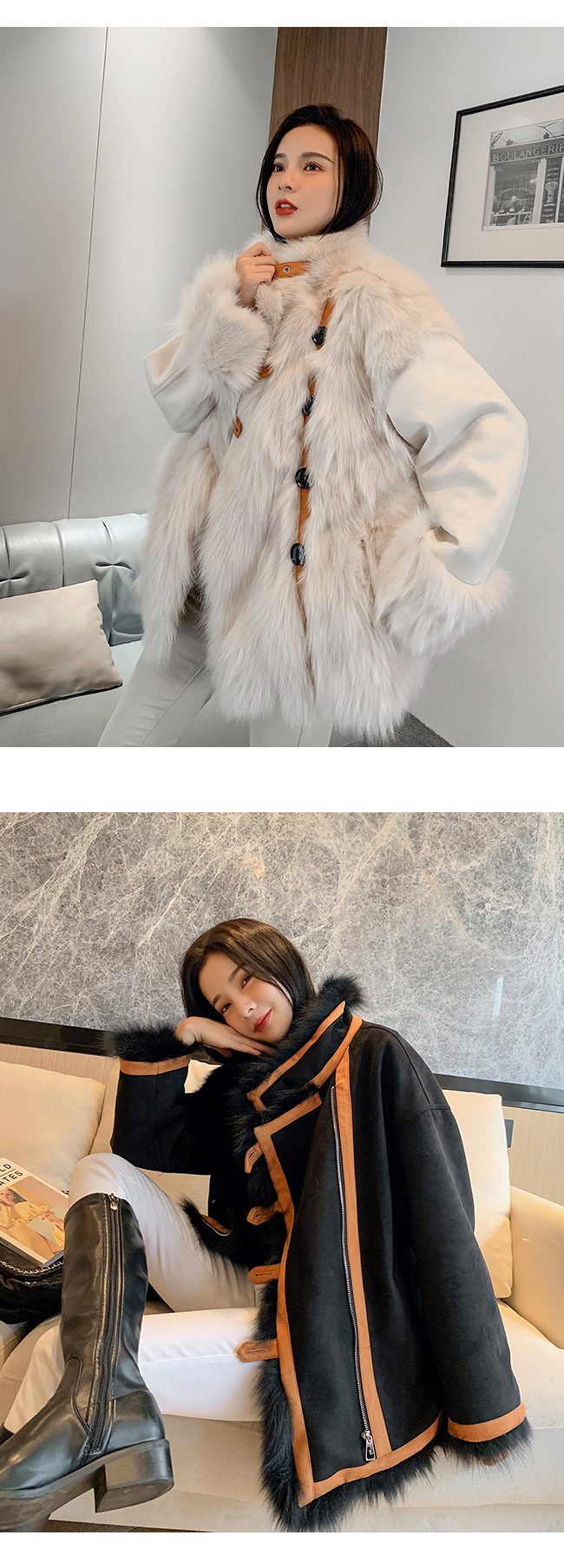 A 20-year new winter all-in-one rabbit fur coat for women, a fashionable and versatile two-wear jacket pic 11