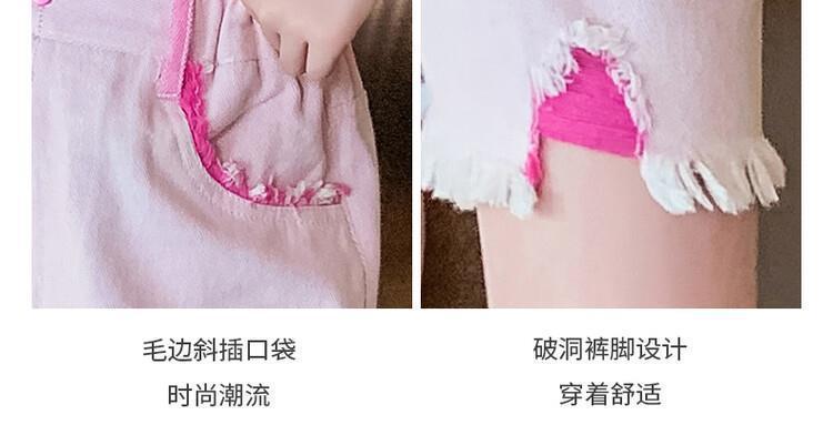女童毛边洋气牛仔裤儿童夏装短裤时髦炸街宽松爆款潮裤新款童装详情11