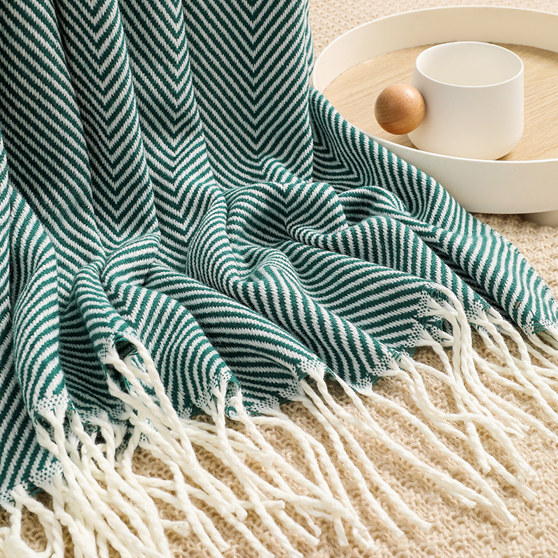 Sofa cover blanket, bed tail cover blanket, woven blanket, air conditioning blanket, shawl blanket, summer cooling blanket, nap blanket, towel wholesale pic 42